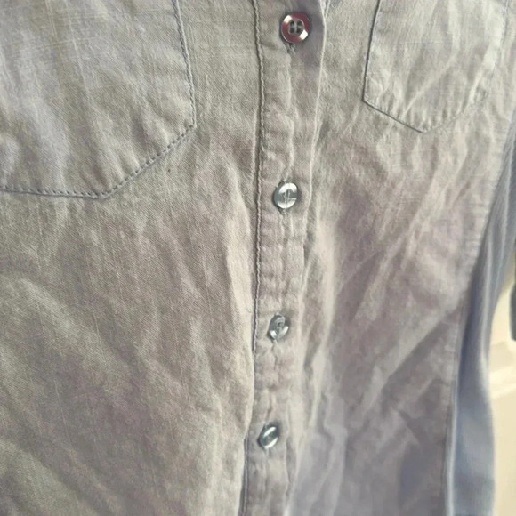Simply Blessed Blue Button Down Shirt Sz M - Picture 6 of 6